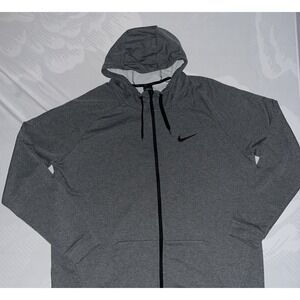 Nike Pro Dri-FIT Full Zip Hoodie Mens 3XL Gray Training Athletic Jacket
